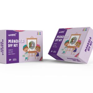 DIY Mandala Kit- Comes with Mandala Sheets, Practice Sheets, Bookmarks, Photo Frame and all materials needed to create beautiful mandalas